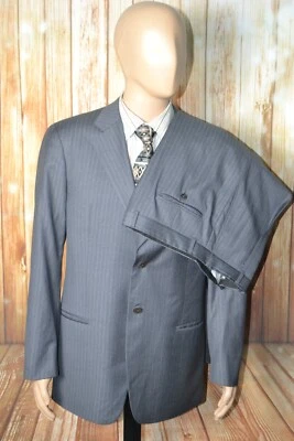 Traje Armani Collezioni Hombres Rayas Super 150s 2 Botones Delanteros Talla 42R Wst 34x31 Foto 1 de 4