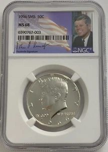 1966 SMS NGC MS68 Kennedy Half Dollar 50c Special Mint Set Uncirculated - Picture 1 of 3