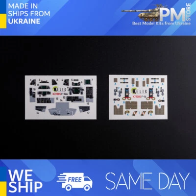 Kelik K72085 1/72 F-14A Tomcat -  interior 3D decals for Hasegawa kit - Image 1 of 4