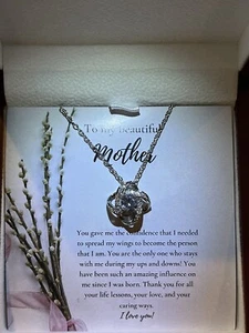 To My Beautiful Mother Necklace Mothers Day gift w/ Mahogany Lit Box - Picture 1 of 4