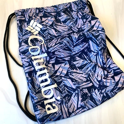 Mochila Columbia com cordão bolsa de viagem bolsa tote nylon folha padrão logotipo soletrar - Imagem 1 de 4