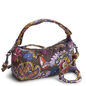 Vera Bradley Premium Cotton Roxbury Crescent Crossbody Colorful Bouquet - Picture 1 of 6