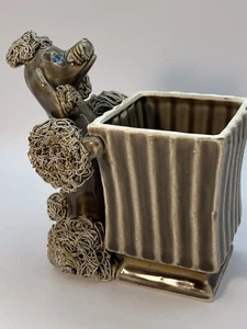 Spaghetti Poodle Ceramic Planter—Thames Hand Painted Japan 52/357–4” Ht. - Picture 1 of 5