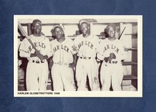 1948 HARLEM GLOBETROTTERS (4 Players) ~ Negro League sepia postcard(1992 Retort)