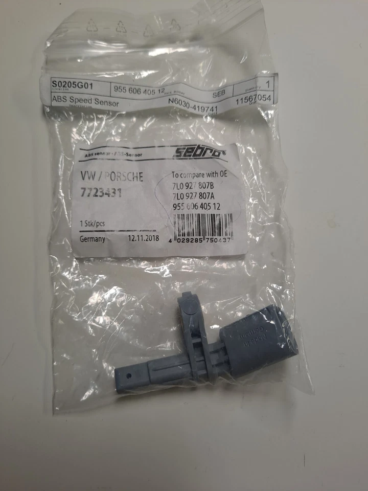 Sensor ABS DELANTERO O TRASERO IZQUIERDO PORSCHE CAYENNE (2003-2008) ATE OEM + GARANTÍA Foto 1 de 1