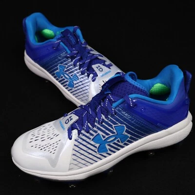 Under Armour Yard Low MT Blue/White Metal Cleats Size 6.5 Men's - Image 1 of 4