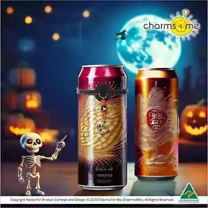 Identificación personalizada de bebida de Halloween (sil): banda de silicona negra, dije de dientes de vampiro - Imagen 1 de 7