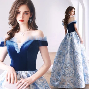Luxury Evening Dresses Women Long V-NeckFormal Occasion Dress For Wedding Party - Picture 1 of 22