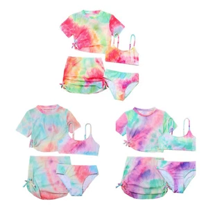 Kids Girls Swimsuit Vacation Swimwear Bottoms Beachwear Boardshort Tankini Sets - Picture 1 of 27