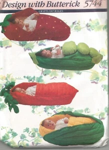 5744 Butterick Sewing Pattern UNCUT Baby Bunting Pea Pod Corn Strawberry Infant - Picture 1 of 4