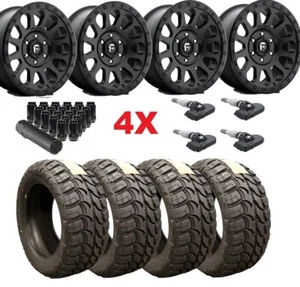 17 BLACK WHEELS RIMS FUEL VECTOR BLACK RING TIRES 33125017 MT FIT 4RUNNER TACOMA - Picture 1 of 9