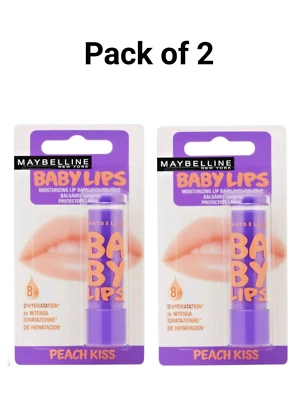 MAYBELLINE New York BABY LIPS LIP BALM Peach Kiss - Pack of 2