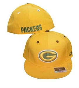 Reebok Green Bay Packers eng anliegende Größe 7 5/8 Mütze Kappe - gelb - Bild 1 von 1