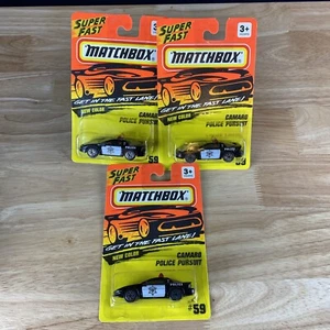 1996 Matchbox Super Fast CamaroPolice #59 Black 1:64 Lot Of 3 - Picture 1 of 8