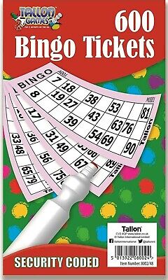 Jumbo Bingo Book Pad 600 Games Coded Tickets 6 To View Various Colours-8002/48 • 2.75£
