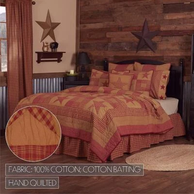 NINEPATCH STAR QUILT SET/ACCESSORIES. CHOOSE SIZE & ACCESSORIES. VHC BRANDS - Image 1 of 4