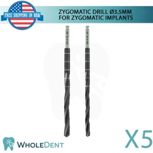 5X Zygomatic Bohrer Ø3,5mm 54,0mm / 86,0 L (diamantähnliche Carbon) Beschichtung - Bild 1 von 5