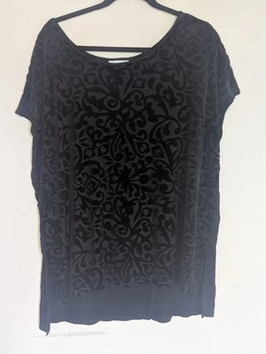 Top Ava Viv Terciopelo Burnout Mujer Talla 2X Negro Floral Cuadrado Corporativo Cachicho Foto 1 de 4