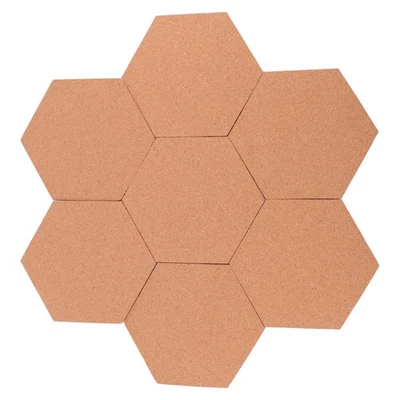  8 Pcs Hexagon Cork Bulletin Boards Photo Display Wall Office for - Image 1 of 4