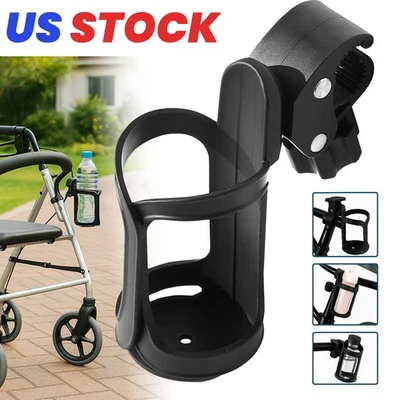 Portavasos de Bebidas Negro Universal para Silla de Ruedas Andador Bicicleta Cochecito Foto 1 de 4