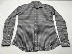 Gitman Bros Shirt Mens 16-36 Gray Purple Plaid Gingham Button Up USA Long Sleeve - Picture 1 of 8