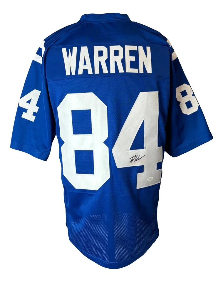 Tyler Warren Indianapolis Signed Blue Football Jersey JSA - Image 1 of 3