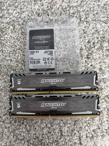 Crucial Ballistix 16GB (2x8GB) RAM DDR4 3200MHz BLS8G4D32AESBK.M8FE1 - Picture 1 of 3