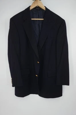 Blazer Hart Schaffner Marx azul marinho botões dourados trompetista dourado masculino 42S - Imagem 1 de 4