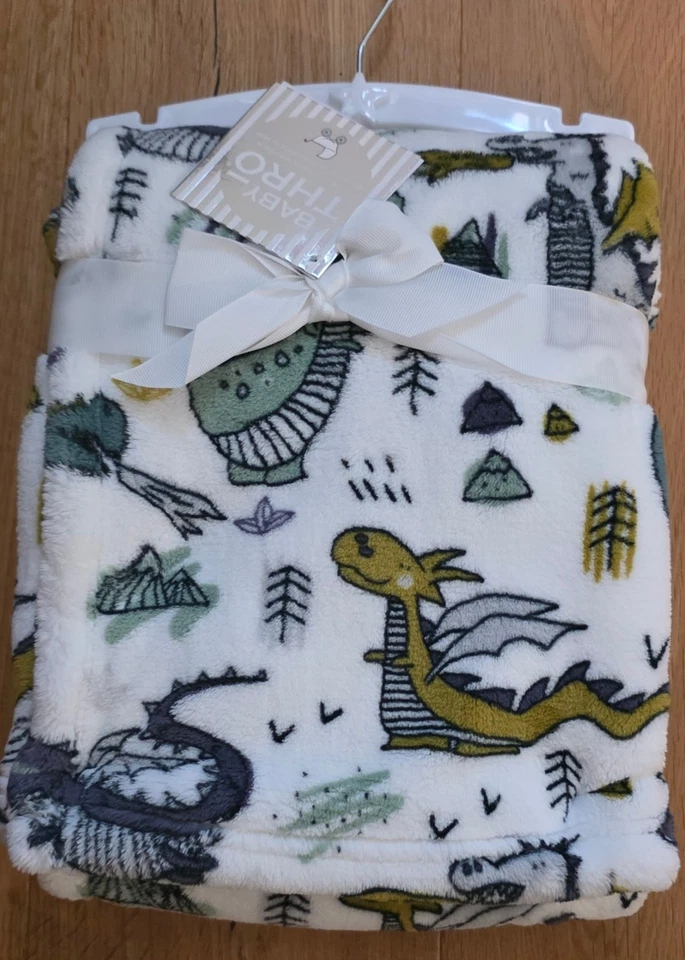 Уютное флисовое одеяло Thro Baby для мальчика девочки ~ драконы ~ - Изображение 1 из 1