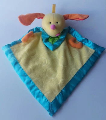 Vtg Fisher Price Puppy Security Blanket Baby Lovey Yellow Green Blue Orange - Image 1 of 4
