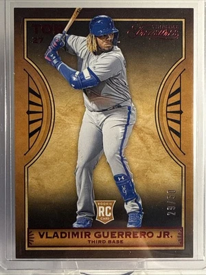 2019 Panini Chronicles Timeless Treasures Red /50 Vladimir Guerrero Jr Rookie RC - Image 1 of 3