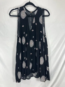 Free People Women's Sleeveless Black Mini Dress Dont Know Size Pullover V-neck - Picture 1 of 18