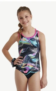 Justice Swirl Leotard With Matching Bow! NWT! Size Large! - Picture 1 of 8