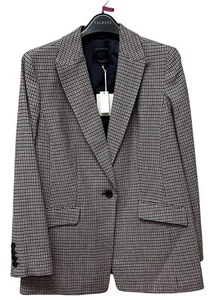 Talbots Houndstooth Long Blazer/Jacket Size 14 Woven In Italy MSRP $189 NEW - Picture 1 of 16