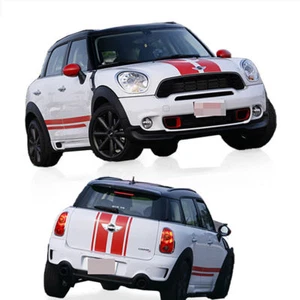 Car Hood Trunk Rocker Panels Stripes Decor Stickers Mini Cooper Countryman R60 - Foto 1 di 15
