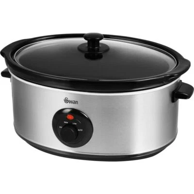 Swan SF17030N Slow Cooker 6.5 Litres Stainless Steel - Image 1 of 4