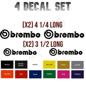 4 calcomanías Brembo pegatinas freno pinza de vinilo 4 1/4 y 3 1/2 para 6 y 4 colores pistón - Imagen 1 de 19