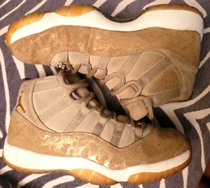 Air Jordan 11 Retro Neutral Olive Gold (AR0715-200) US WOMEN'S SIZE 9.5 PRE-OWND - Picture 1 of 22