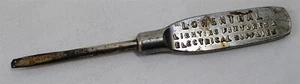 Small Vintage Embossed Metal Handle Screwdriver Lowenthal Advertising - Picture 1 of 5