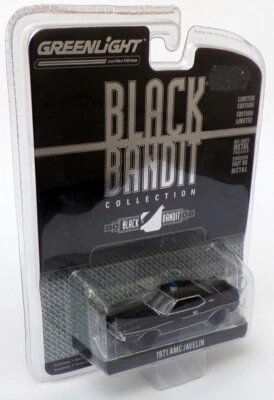 Greenlight Black Bandit 1/64 Scale 27750 - 1971 AMC Javelin Police - Black - Image 1 of 2