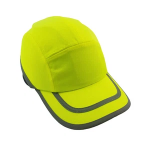 Dodge Bump Cap - 70mm short Peak - Neon yellow with silver strip- Hard Hat - Bild 1 von 6