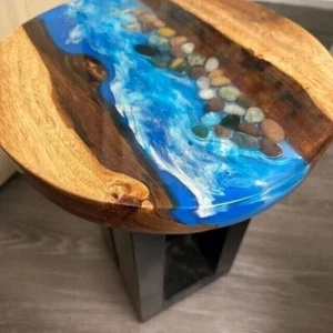 Modern Epoxy Resin Coffee Tabletop Epoxy Side Tabletop - Picture 1 of 5