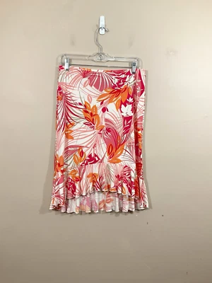 VTG The Limited Womens Hawaiian Skirt M Pink High Low Hem Y2K Tropical Beach - Image 1 of 4