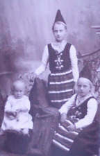 1890s Folk National Costumes Baby Children Sweden CDV Photograph