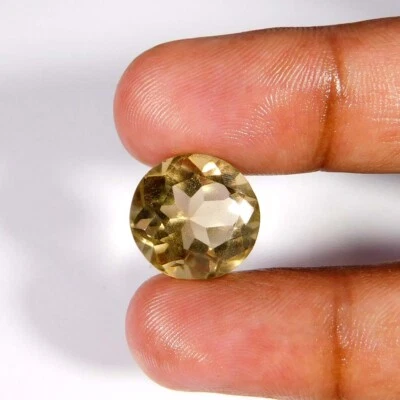 Natürlich Rauchige Quarz Smaragd Schliff Rund Cabochon Lose Edelstein 12.50Cts - Bild 1 von 3