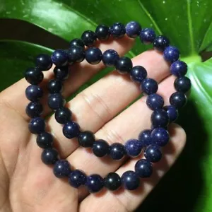 2pcs Blue Sandstone Quartz 8mm 7.5'' Stretch Bracelet - Picture 1 of 12