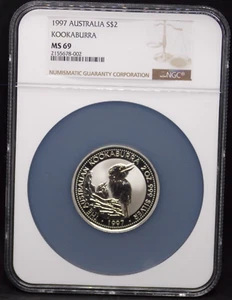 Australia 1997 2oz .999 Silver $2 Kookaburra NGC MS69 @346 - Picture 1 of 2
