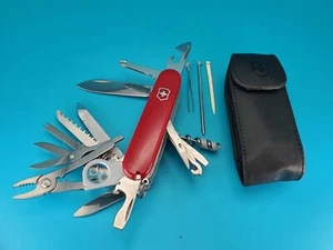 Victorinox Swiss Army SwissChamp Pocket Knife Multi-Tool, Red, 91m! With Sheath! - Picture 1 of 9