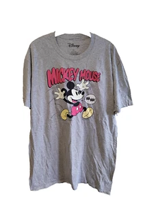 Disney Licensed Mickey Mouse Ha Ha! Grey TShirt Large Official Tee VGC FREE P&P - Picture 1 of 5
