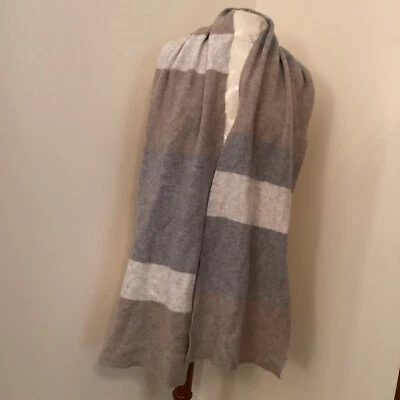 ¡NUEVO! HALÓGENO 100% CACHEMIR COLORBLOCK TEJIDO BUFANDA CUELLO CALENTADOR CHAL PREPPY ACOGEDOR Foto 1 de 3